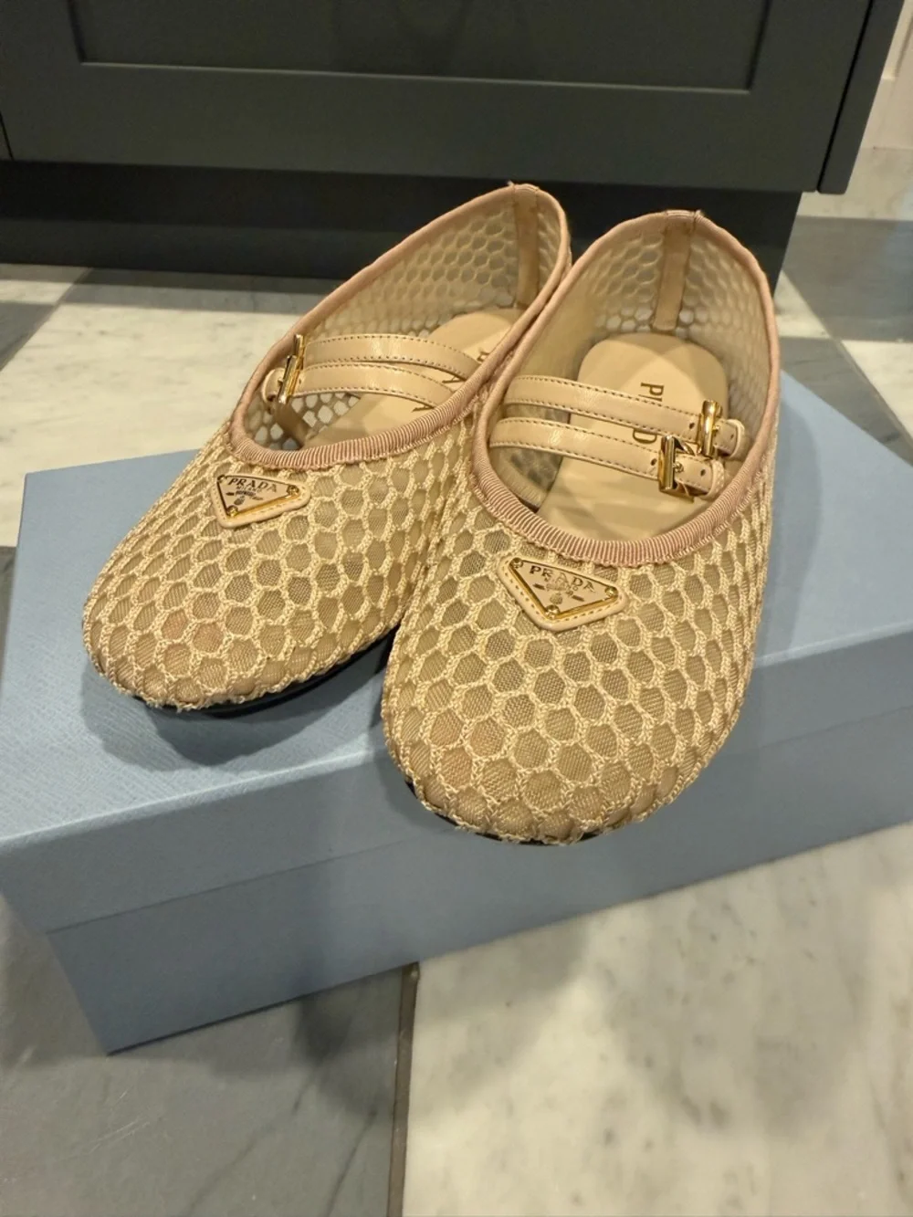 Prada Ballerina Mesh Mary Jane Flat - Picture 8 of 13
